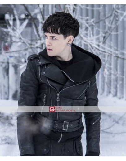 The Girl in the Spiders Web Claire Foy Black Leather Jacket