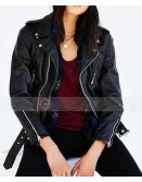 Urban Outfitters Schott Ex Boyfriend Black Leather Moto Jacket