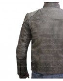 Cafe Racer Antique Grey Distressed Genuine Leather Jacket