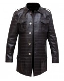 German Cafe Racer Brown Leather Blazer Coat