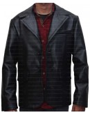 Mens Two Button Sheepskin Leather Blazer Jacket
