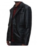 Mens Two Button Sheepskin Leather Blazer Jacket