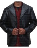 Mens Two Button Sheepskin Leather Blazer Jacket