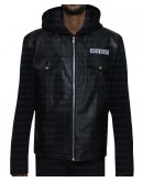 Sons Of Anarchy Woolen/Leather Hoodie With Patch