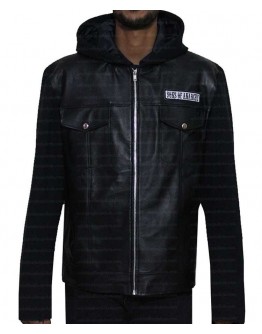Sons Of Anarchy Woolen/Leather Hoodie With Patch