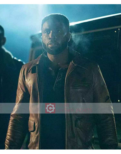 The First Purge Y'lan Noel (Dmitri) Biker Brown Leather Jacket