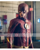 The Flash Season 5 Grant Gustin Costume Leather Jacket