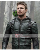 The Flash Season 5 Stephen Amell Costume Leather Jacket
