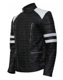 The Infiltrator Robert Mazur Stripes Biker Leather Jacket