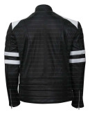 The Infiltrator Robert Mazur Stripes Biker Leather Jacket