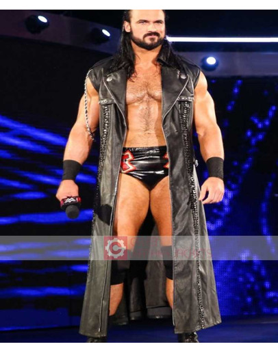 WWE Wrestler Drew McIntyre Trench Leather Coat WWE Wrestler Drew McIntyre Trench Leather Coat