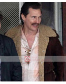 White Boy Rick Matthew McConaughey Fur Collar Maroon Suede Leather Jacket