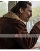 White Boy Rick Matthew McConaughey Fur Collar Maroon Suede Leather Jacket