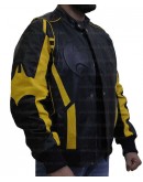 Batman X-Men Motorcycle Black Yellow Leather Jacket