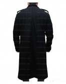 David Beckham Long Casual Style Black Pea Coat 