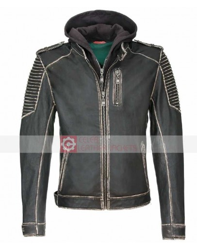 Suicide Squad Jared Leto Hood Leather Jacket
