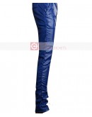 Blue Slimfit Stylish Leather Pant