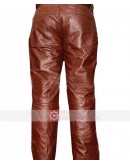 Brown Mens Real Leather Pant