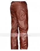 Brown Mens Real Leather Pant