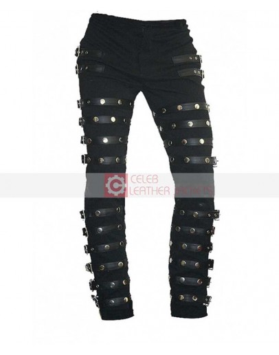 Michael Jackson Concert Metal Rock Leather Pant