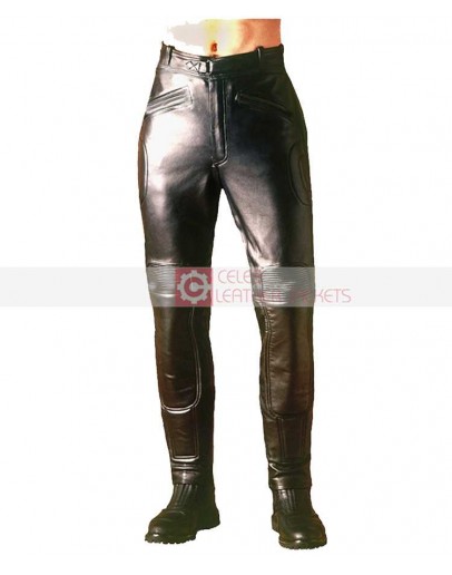 Warriors Black Biker Leather Pant