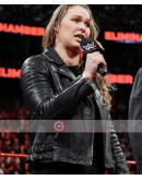 WWE Ronda Jean Rousey Biker Leather Jacket