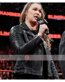 WWE Ronda Jean Rousey Biker Leather Jacket