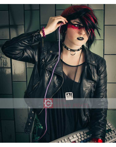 Shadowrun Decker Cosplay Biker Leather Jacket