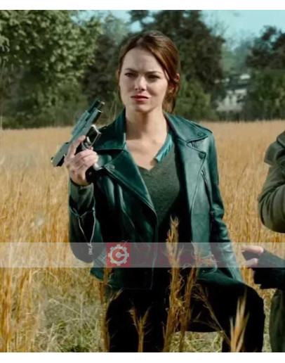 Zombieland Double Tap Emma Stone Biker Leather Jacket