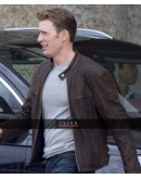 Captain America Civil War Chris Evans Brown Jacket