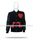 Chris Brown Heart Bomber Black & Red Jacket