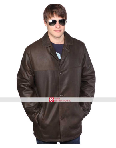 Knoles and Carter Brown Trench Leather Jacket