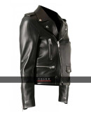 Mariah Carey Black Biker Leather Jacket