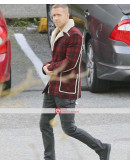 Deadpool Ryan Reynolds Red Shearling Jacket