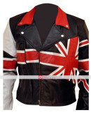 Union Jack Flag Leather Motorcycle Jacket
