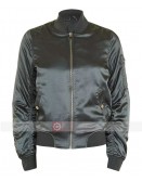 Women Satin Topshop Bomber Green Jacket Women Satin Topshop Bomber Green Jacket